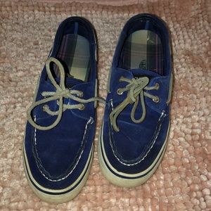 Sperry Topsider Royal Blue Suede Slip on Sneakers